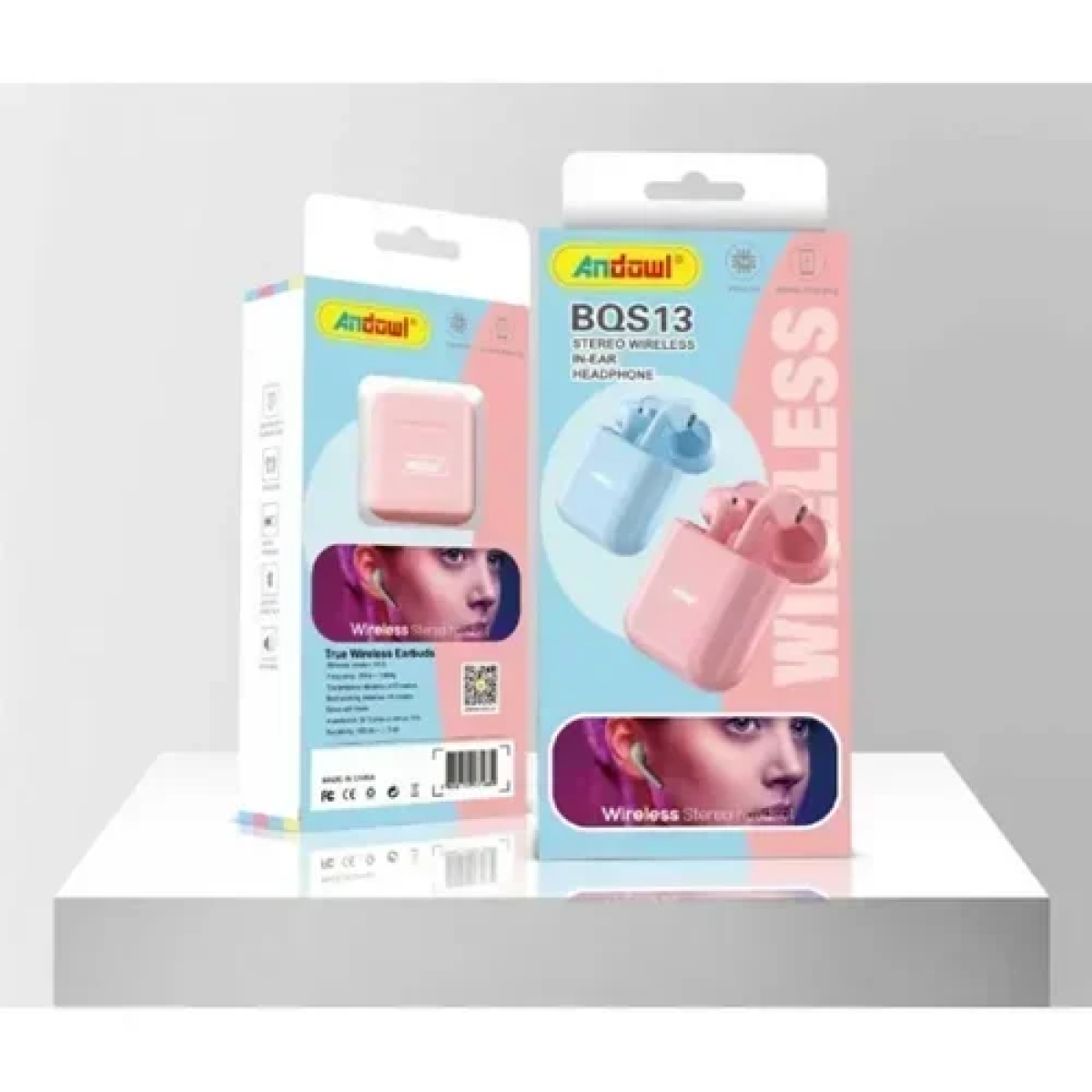 Ασύρματα ακουστικά Bluetooth με θήκη φόρτισης Andowl BQS13 - λευκό - Image 2