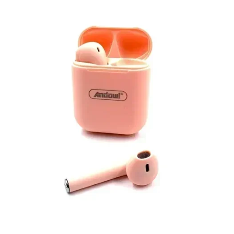 Ασύρματα ακουστικά Bluetooth με θήκη φόρτισης Andowl BQS13 - ροζ