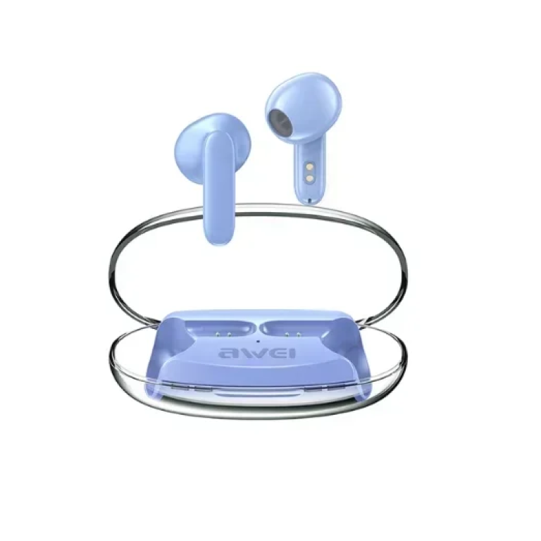 Ασύρματα ακουστικά Bluetooth με θήκη φόρτισης T85 ENC Awei - γαλάζιο