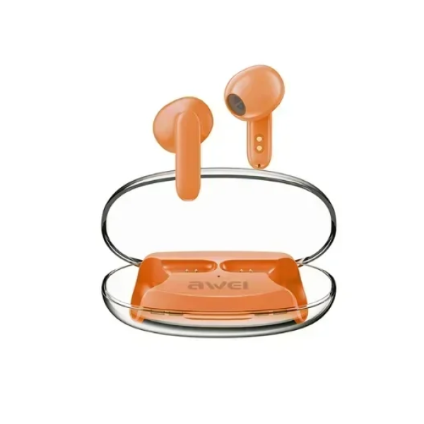 Ασύρματα ακουστικά Bluetooth με θήκη φόρτισης T85 ENC Awei - πορτοκαλί