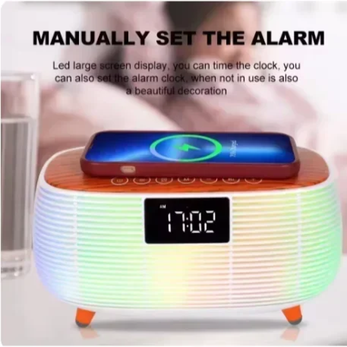 Ασύρματο Ηχείο Bluetooth Και Ασύρματος Φορτιστής 15w BT-2206 Λευκό