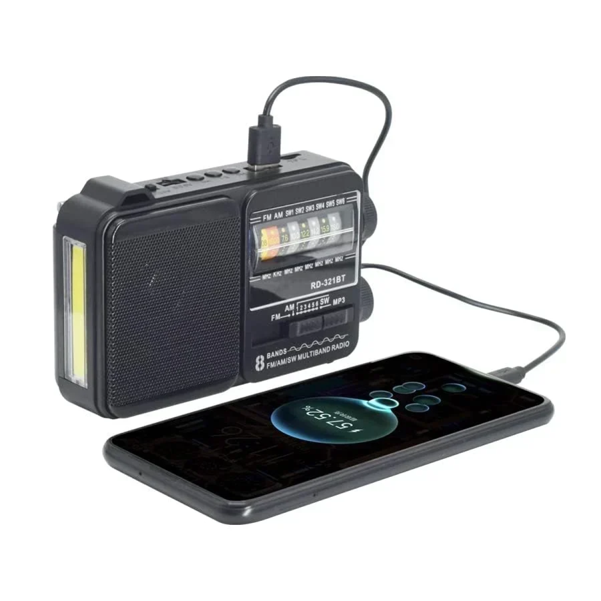CMiK MK-153BT Ραδιόφωνο Pocket Size Με Bluetooth USB Φορτιστή Τηλεφώνου Και Φως LED Μαύρο