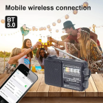 CMiK MK-153BT Ραδιόφωνο Pocket Size Με Bluetooth USB Φορτιστή Τηλεφώνου Και Φως LED Μαύρο