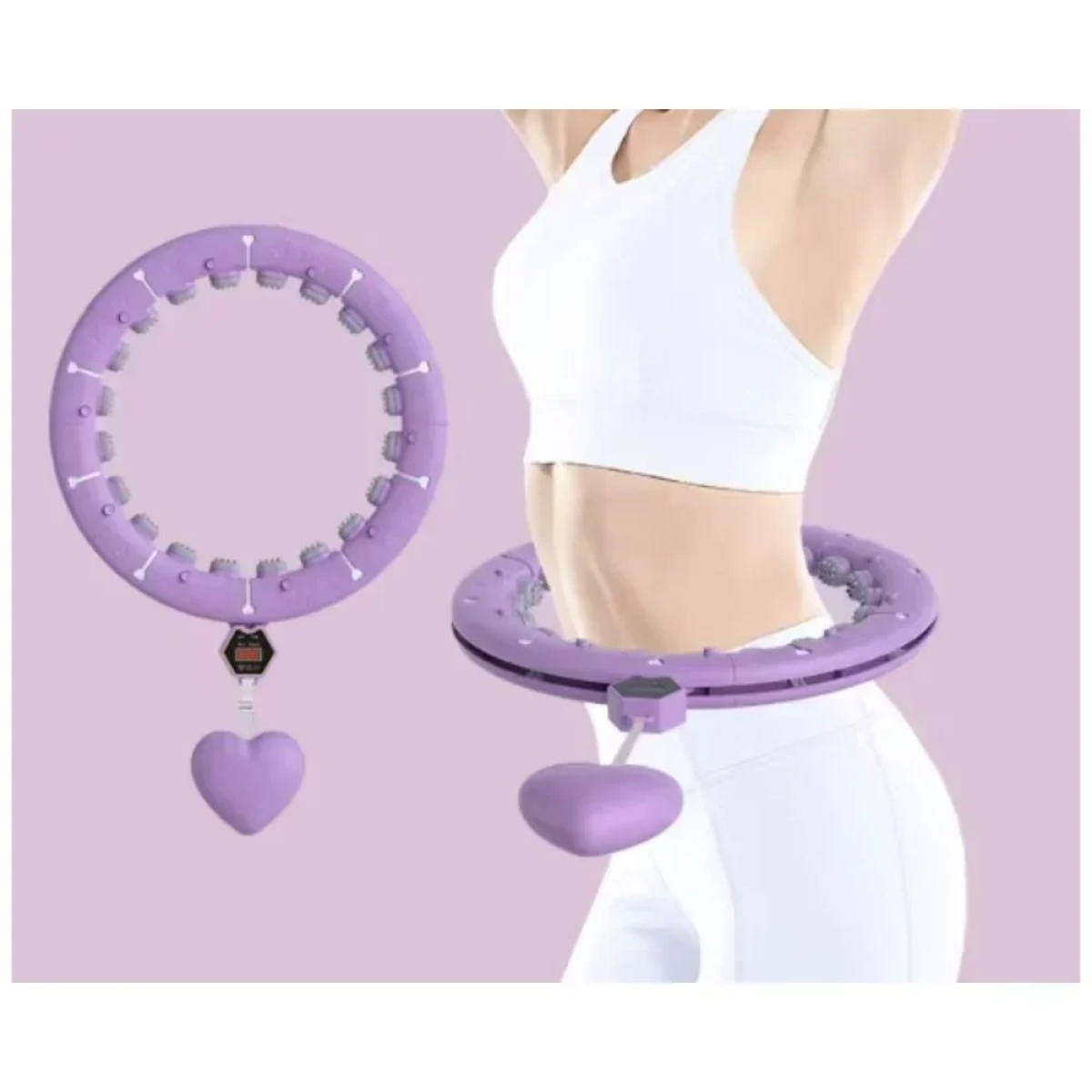 Δαχτυλίδι Γυμναστικής – Hula Hoop με Βάρη και Οθόνη LED XL-2312 Μωβ