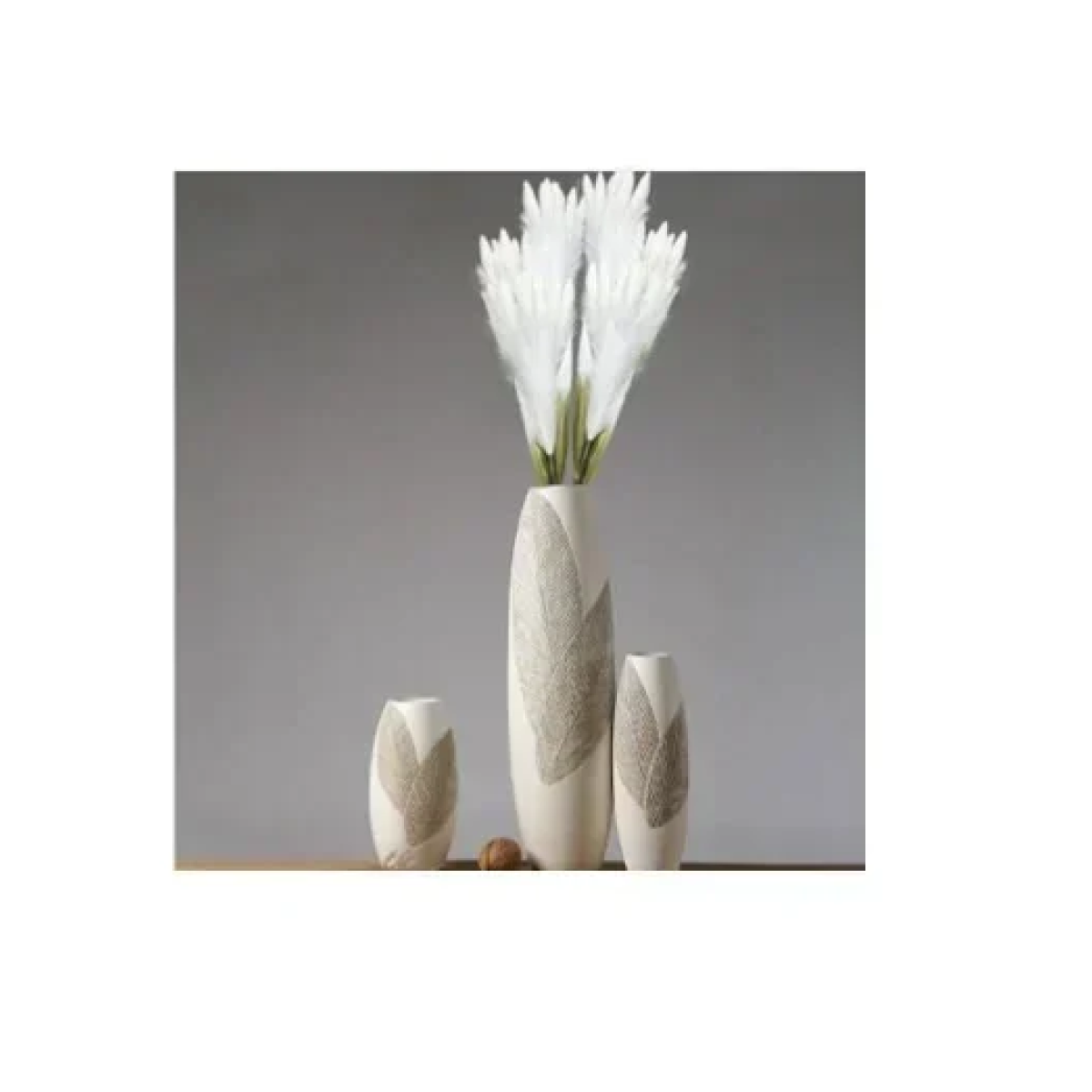 Διακοσμητικό φτερό - Dried Flower 110cm σε λευκό χρώμα SDS-25042 - Image 2