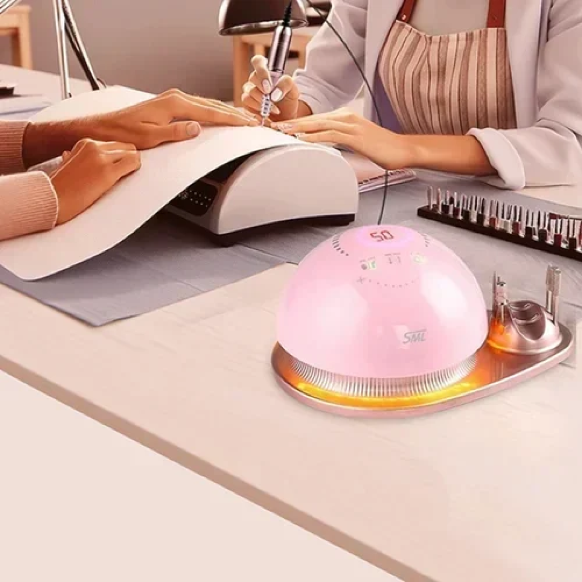 Επαγγελματικός τροχός νυχιών για Manicure & Pedicure SML M21 68W ροζ - Image 2