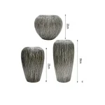 Επιτραπέζια διακοσμητικά βάζα 20+25+30cm 81003 - ανθρακί