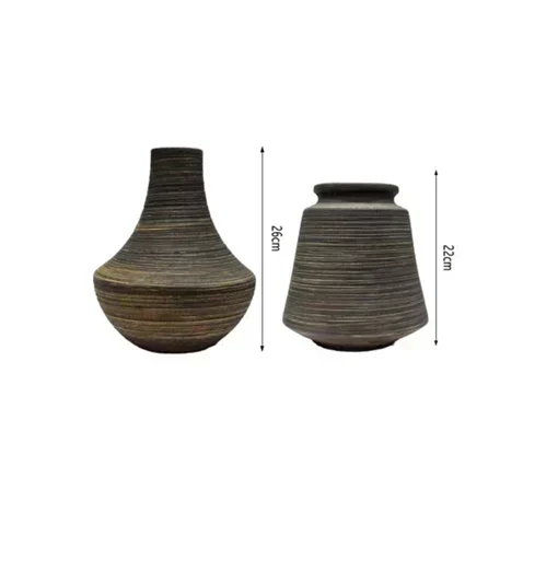 Επιτραπέζια διακοσμητικά βάζα 26+22cm 80988 - καφέ