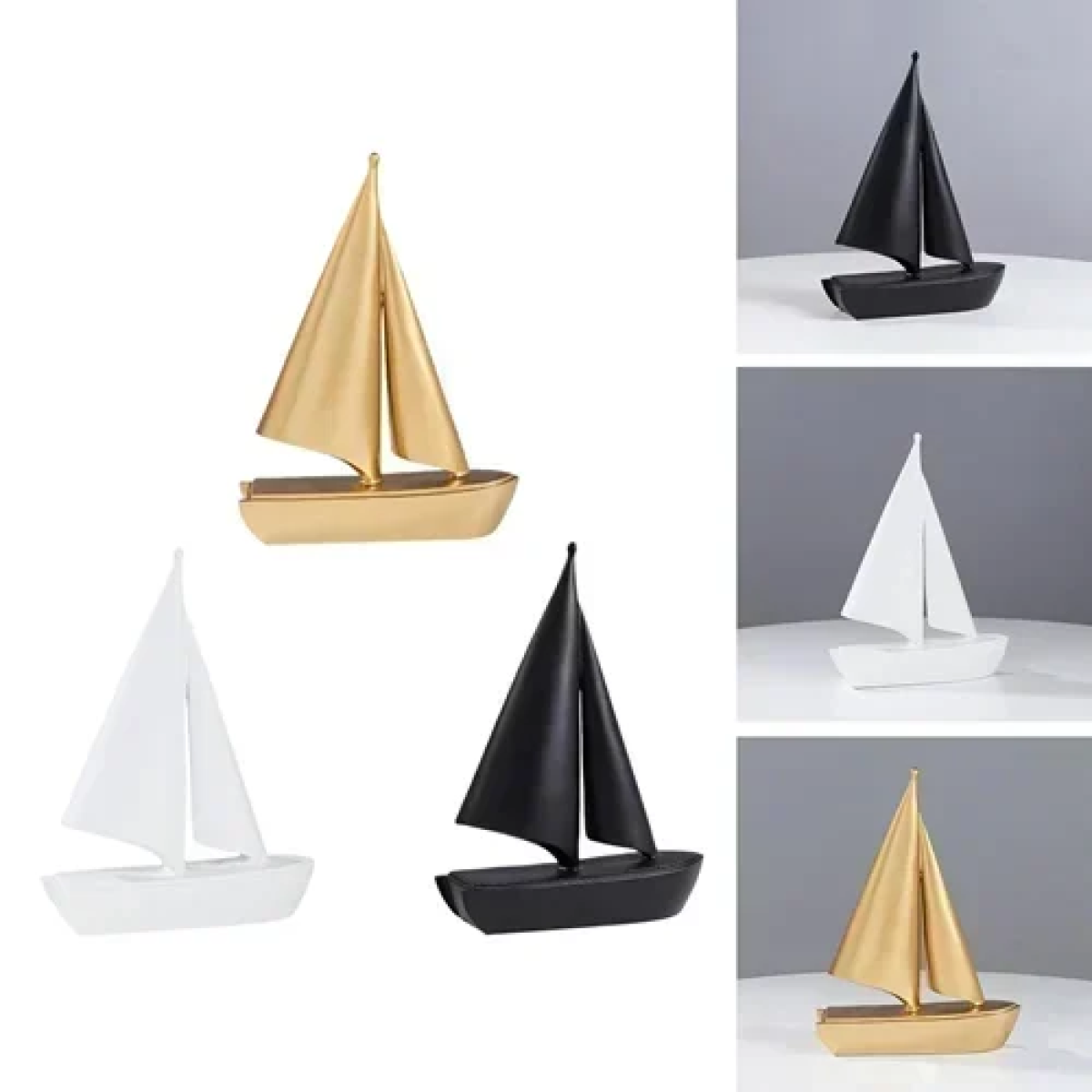 Επιτραπέζιο διακοσμητικό καράβι 25x18cm 82471 - λευκό - Image 4