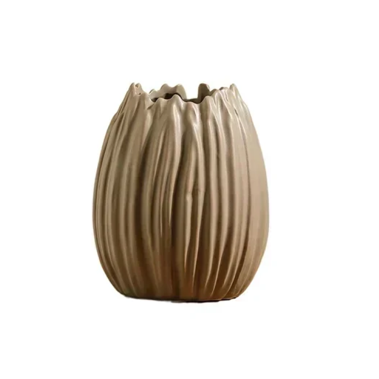 Επιτραπέζιο διακοσμητικό βάζο 14x11.5cm 80196 - καφέ