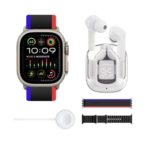 Έξυπνο ρολόι Smartwatch με ασύρματα ακουστικά Okpu D100 - ασημί/μαύρο