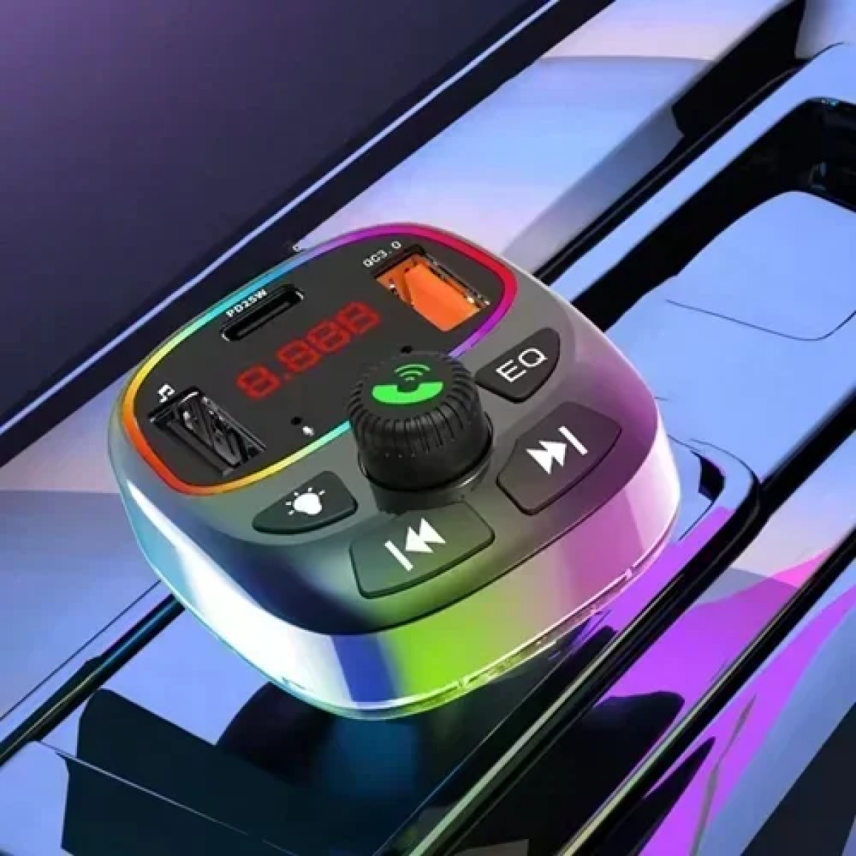 FM Transmitter/MP3 Player αυτοκινήτου Andowl Q-C661 μαύρο - Image 3