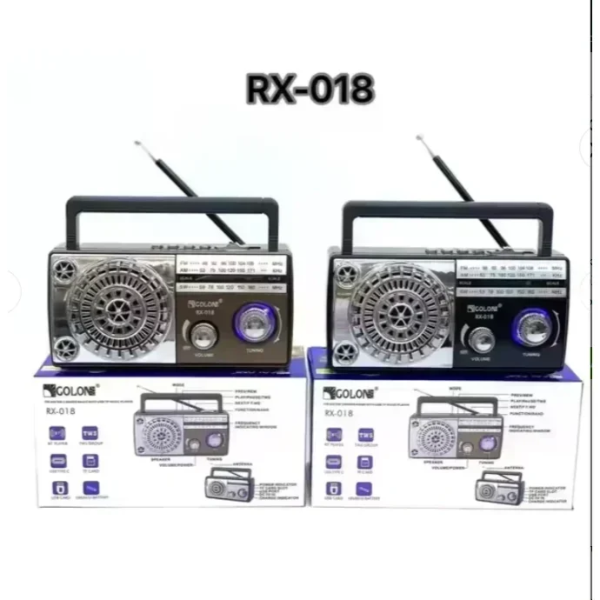 Φορητό Επιτραπέζιο Ραδιόφωνο Ηλιακό με Bluetooth RX-018 Καφέ