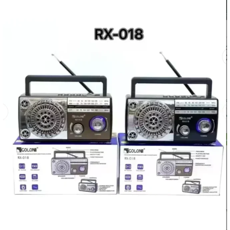 Φορητό Επιτραπέζιο Ραδιόφωνο Ηλιακό με Bluetooth RX-018 Καφέ