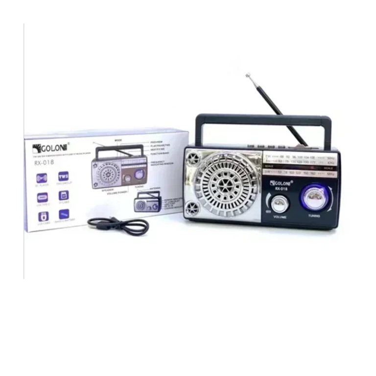 Φορητό Επιτραπέζιο Ραδιόφωνο Ηλιακό με Bluetooth RX-018 Μαύρο