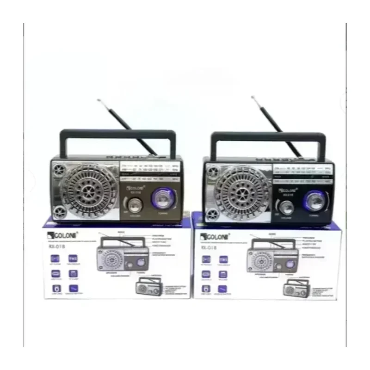 Φορητό Επιτραπέζιο Ραδιόφωνο Ηλιακό με Bluetooth RX-018 Μαύρο
