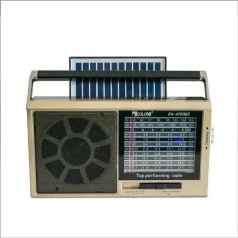 Φορητό Επιτραπέζιο Ραδιόφωνο Ηλιακό με Bluetooth RX-4700BS Χρυσό