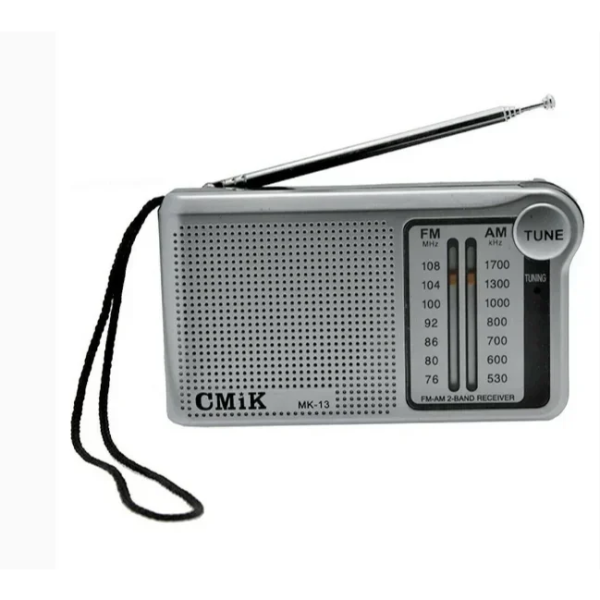 Φορητό Ραδιόφωνο 2 Bands FM/AM Μπαταρίας ICF-13 Ασημί