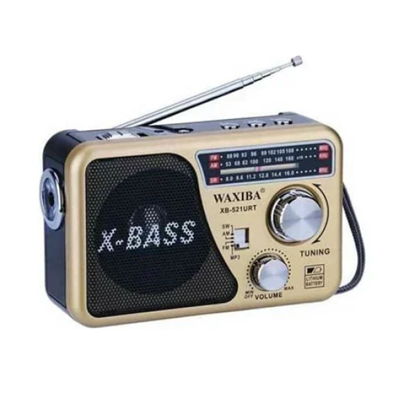 Φορητό ραδιόφωνο μπαταρίας με USB Waxiba XB-521URT χρυσό