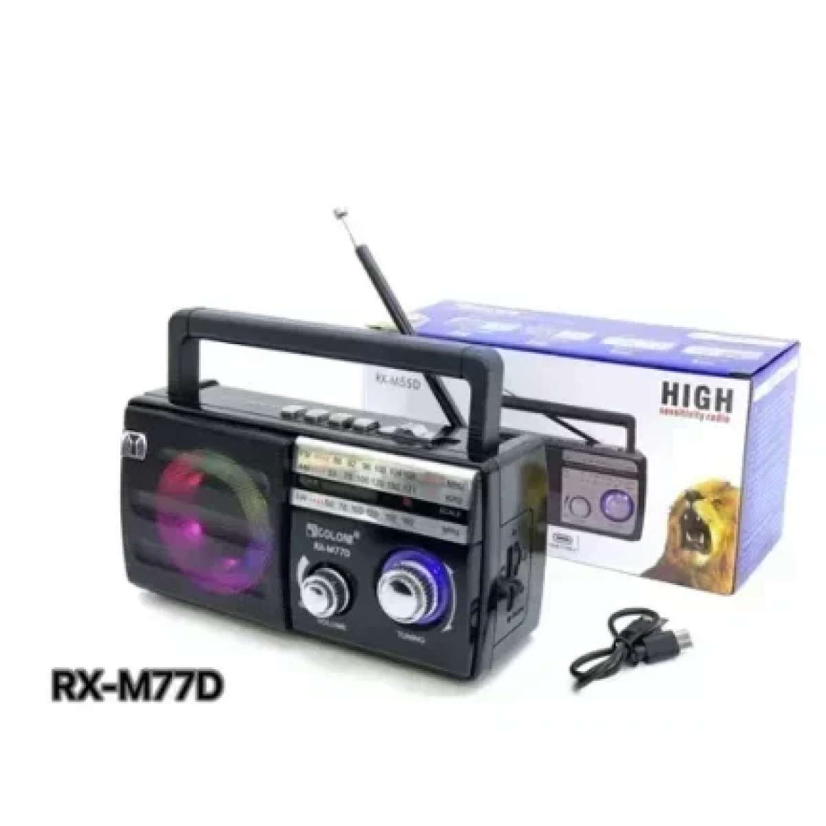 Φορητό Ραδιόφωνο Επαναφορτιζόμενο με Bluetooth και USB Χρυσό RX-M77SD