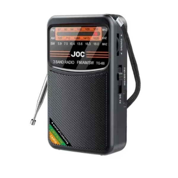 Φορητό ραδιόφωνο τσέπης FM/AM/SW/ JOC TG-66 μαύρο