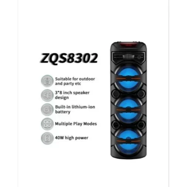 Φορητό Σύστημα Karaoke ZQS-8302 με LED Φωτισμό
