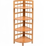 Γωνιακή Επιδαπέδια Ραφιέρα από Bamboo 4 Επιπέδων 29x123x29cm 5404423