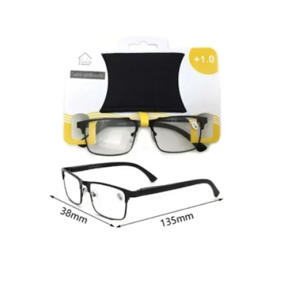 Γυαλιά πρεσβυωπίας Unisex 135x38mm +1.0 σε μαύρο χρώμα 80067