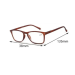Γυαλιά πρεσβυωπίας Unisex 135x38mm +2.5 σε καφέ χρώμα 80028
