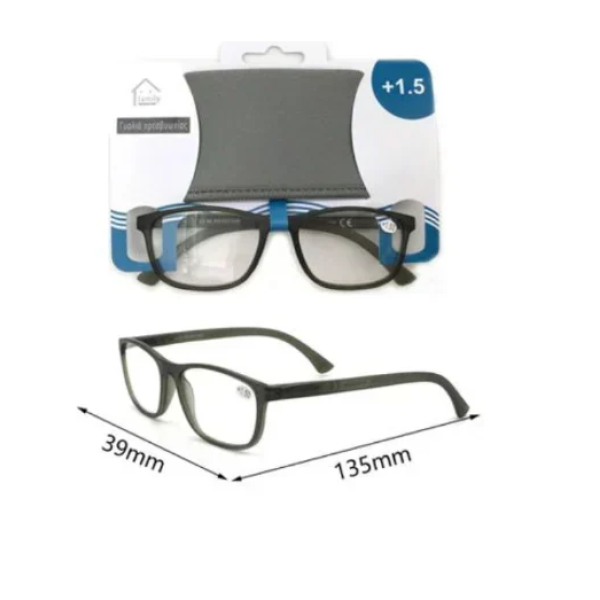 Γυαλιά πρεσβυωπίας Unisex 135x39mm +1.5 σε μαύρο χρώμα 80038