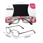 Γυαλιά πρεσβυωπίας Unisex 136x34mm +3.0 σε μαύρο χρώμα 80065