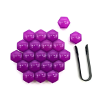 Γυαλιστερά καπάκια μπουλονιών ζαντών 19mm 20 τεμάχια Μωβ