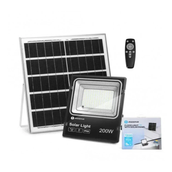Ηλιακός Προβολέας LED 200W Ψυχρό Λευκό Φως 6500K Aigostar & Τηλεχειριστήριο