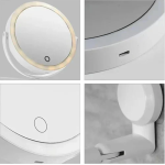 Καθρέπτης μακιγιάζ με βάση στήριξης και με LED φωτισμό - Double Sided Make Up Mirror λευκό - Image 5