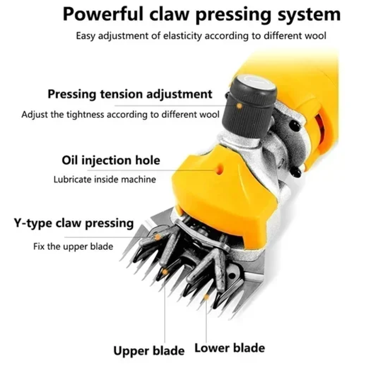 Κουρευτική μηχανή προβάτων 1000W - Electric Sheep Shearing Cutter κίτρινο - Image 3