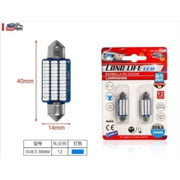 Λάμπες Αυτοκινήτου Canbus LED Μπλε 1.8W 2τμχ 2000451