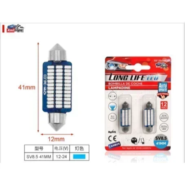 Λάμπες Αυτοκινήτου Canbus LED Μπλε 1.8W 2τμχ 2000452