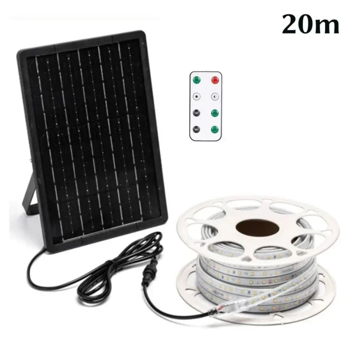LED Αδιάβροχη Ηλιακή Ταινία IP65 20m 2000LM 200W RGB με Τηλεχειριστήριο Aigostar