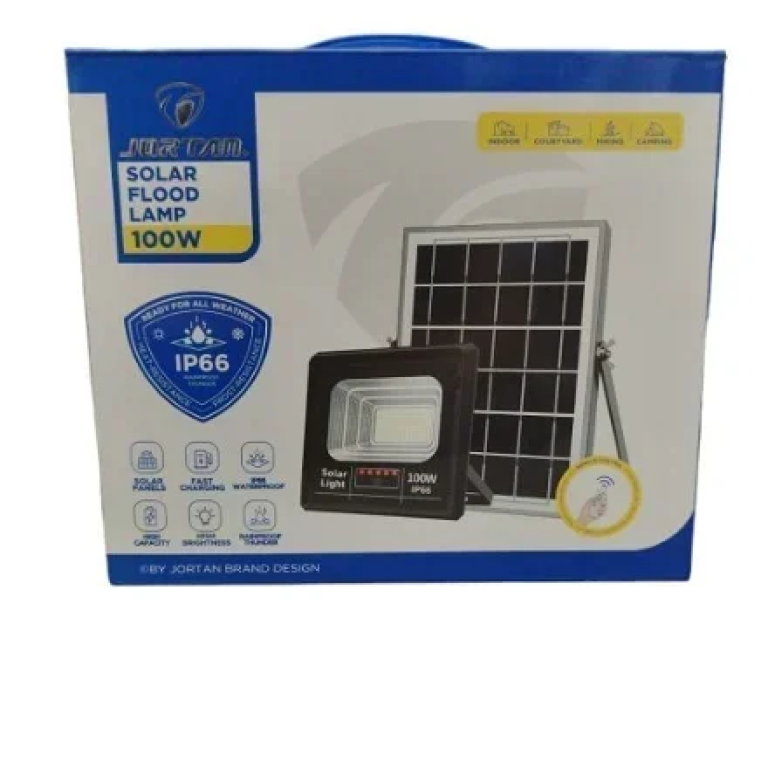 Led Αδιάβροχος Ηλιακός Προβολέας Jortan 100W με Πάνελ