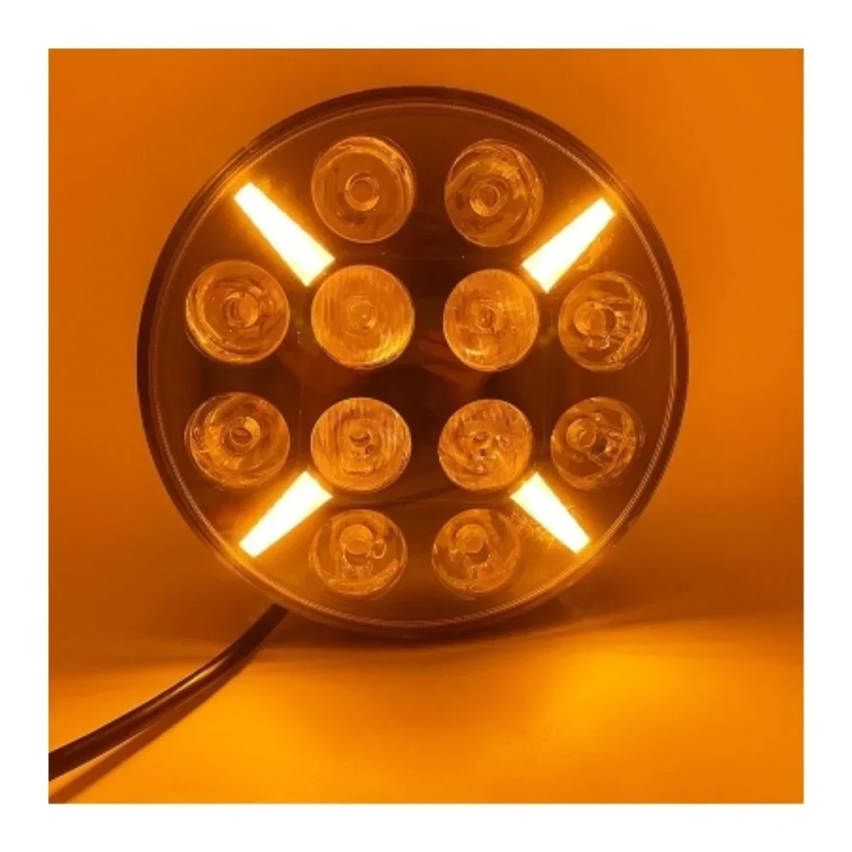 LED Προβολέας 10-30 Volt Υψηλής Ισχύος 60W Πορτοκαλί / Λευκό ø180mm IP68