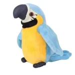 Λούτρινος παπαγάλος Birdie που μιλάει μιμείται και κουνάει τα φτερά του 35cm - γαλάζιο