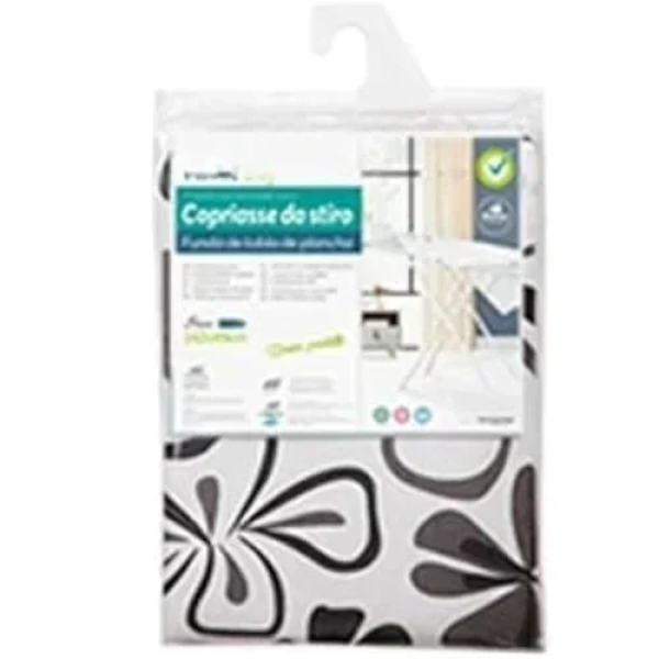 Σιδερόπανο Υφασμάτινο με λάστιχο 49x142 cm Λευκό με μαύρα λουλούδια 5200888