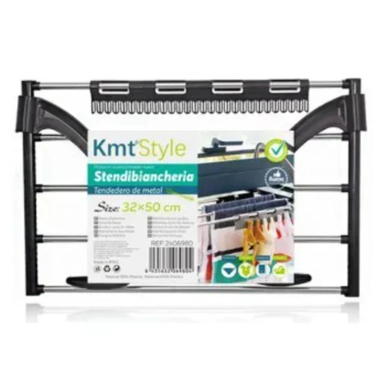 Κρεμαστή Aπλώστρα Mπαλκονιού – Kαλοριφέρ 50x32cm Μαύρο/Ασημί 2406980