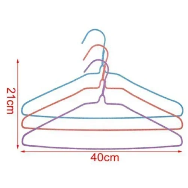 Μεταλλική Κρεμάστρα Ρούχων 40cm σετ 8τμχ 5403474 Κόκκινο