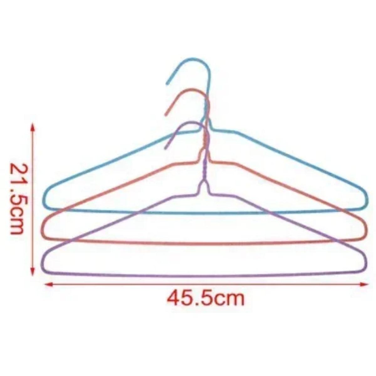 Μεταλλική Κρεμάστρα Ρούχων 45.5cm σετ 6τμχ 5403475 Μπλε