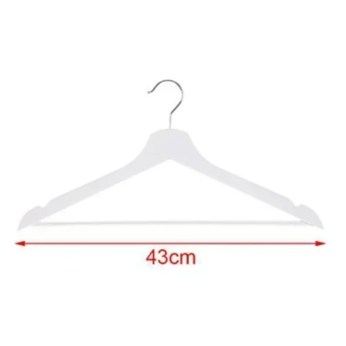 Ξύλινη Κρεμάστρα Ρούχων 43cm 3τμχ 5406965 σε λευκό χρώμα