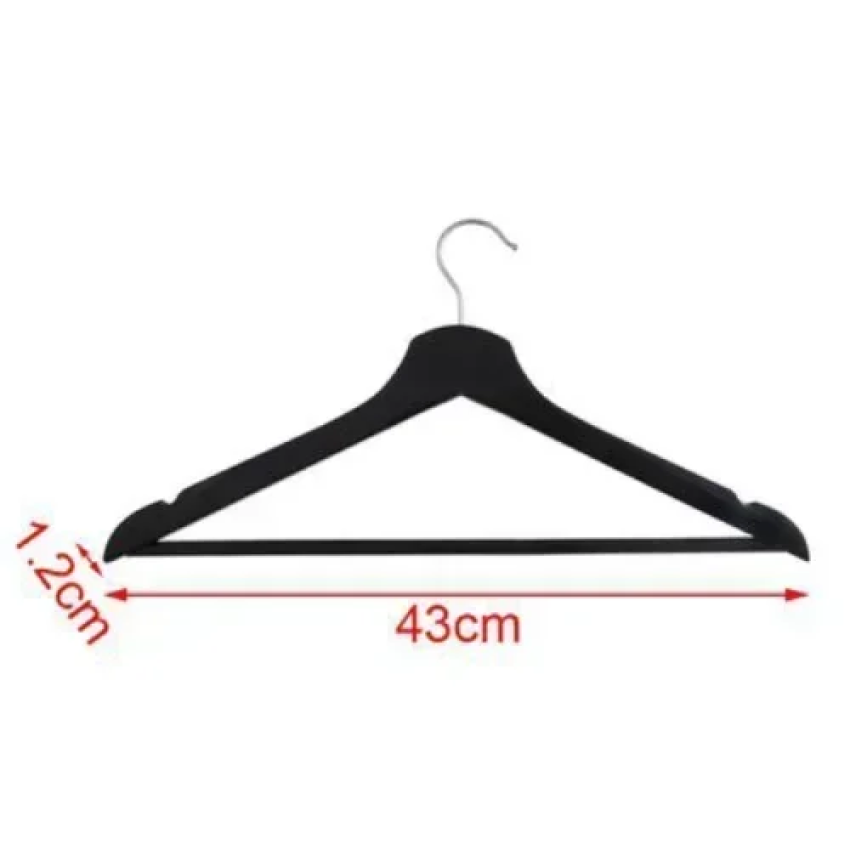 Ξύλινη Κρεμάστρα Ρούχων 43cm 3τμχ 5406966 σε μαύρο χρώμα