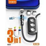 Μαγνητικό καλώδιο 3in1 3AH USB to Lightning / Type-C / micro USB Cable 1m Moxom MX-CB83 μαύρο - Image 3