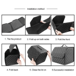 Οργανωτής Αυτοκινήτου Τσάντα Νεσεσέρ Ταξιδίου από Οικολογικό Δέρμα - Μαύρο 50x31x29 cm