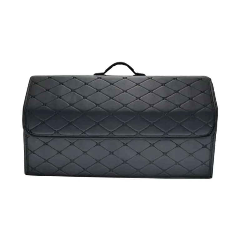 Οργανωτής Αυτοκινήτου Τσάντα Νεσεσέρ Ταξιδίου από Οικολογικό Δέρμα - Μαύρο 70x31x29 cm